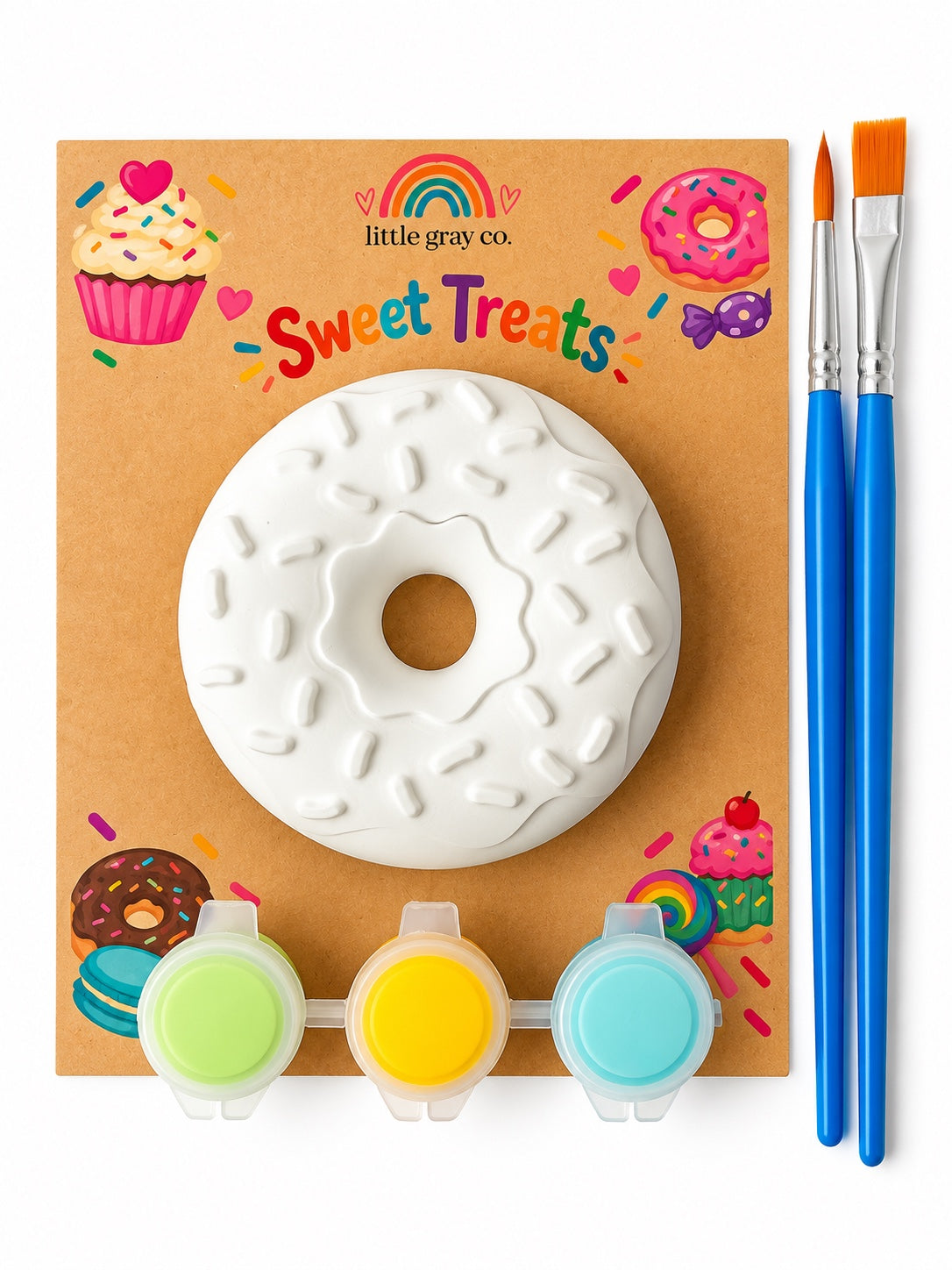 Little Gray Co. Sweet Treats plaster paint kit with sprinkle donut