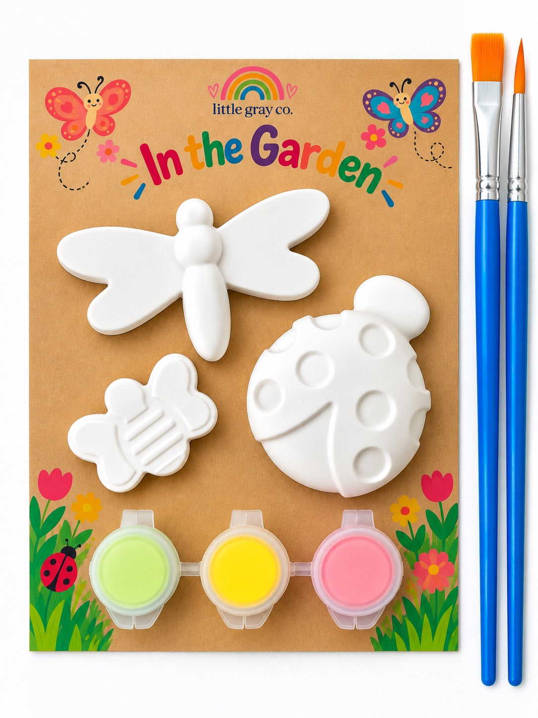 In the Garden paint kit with dragonfly, bee and ladybug