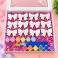 Little Gray Co Bow Party Paint Kit with 12 bow pieces, paints and brushes